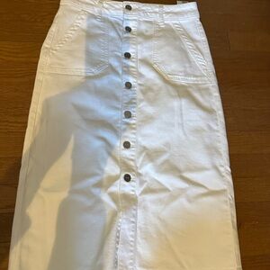 NWT Paige Denim White Button-Front Skirt-size 26